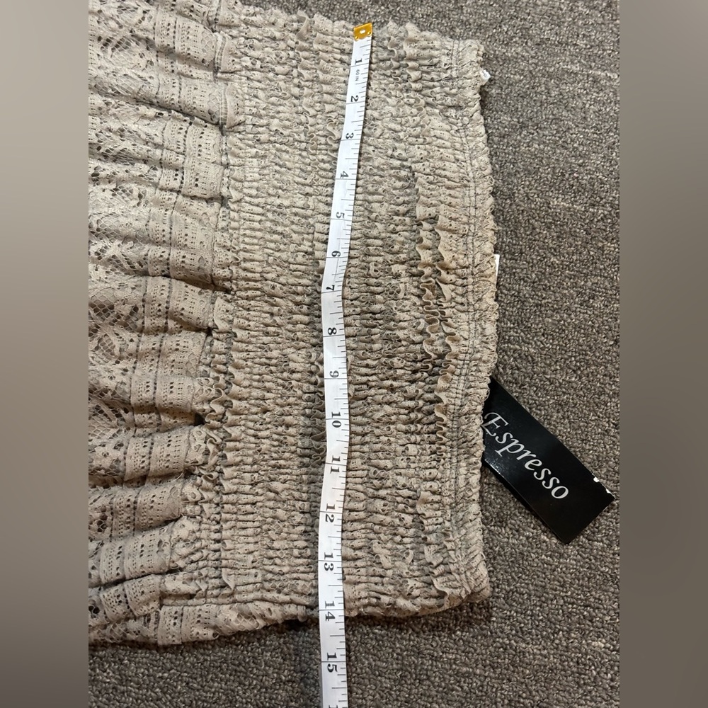 Mocha Brown Stretch Lace Bohemian Strapless Maxi Dress New Sz XL - Picture 6 of 8